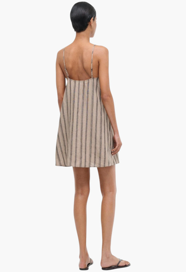 LAURA LINEN MINI DRESS SAHARA STRIPE