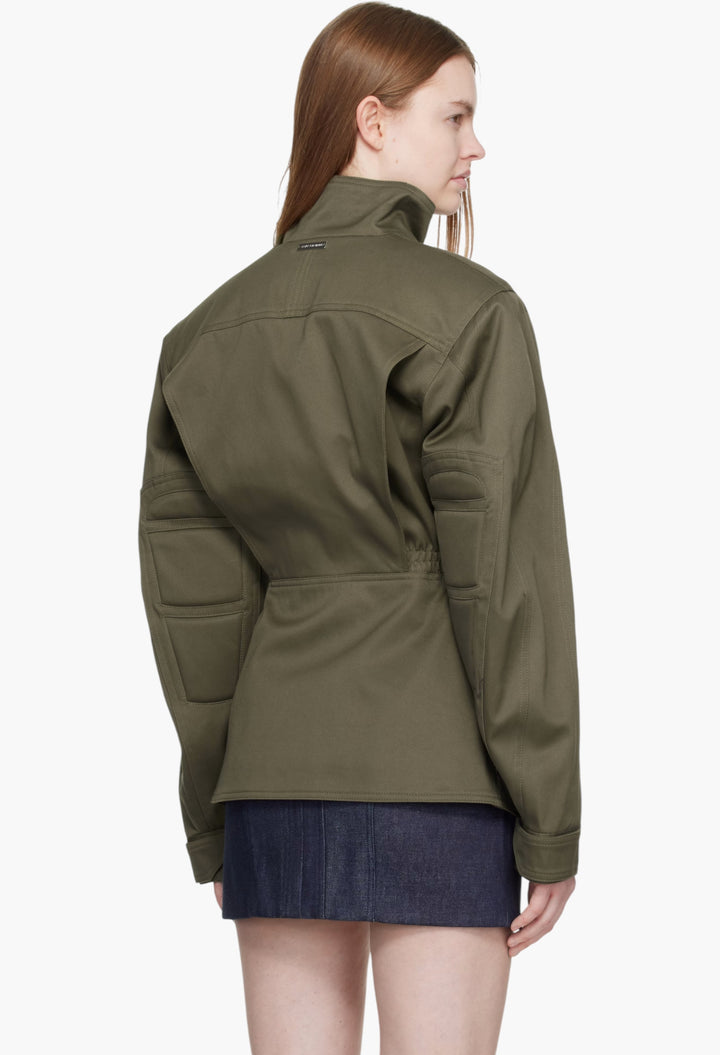 Khaki Tailored Cotton Jacket - GLAM MODA