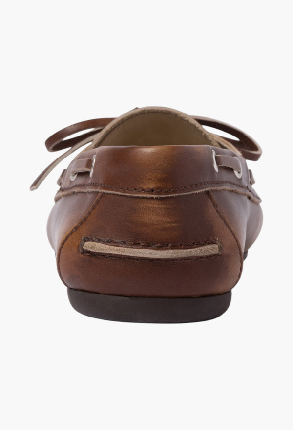 Sienna - Unlined Bleached Leather Boat Shoes