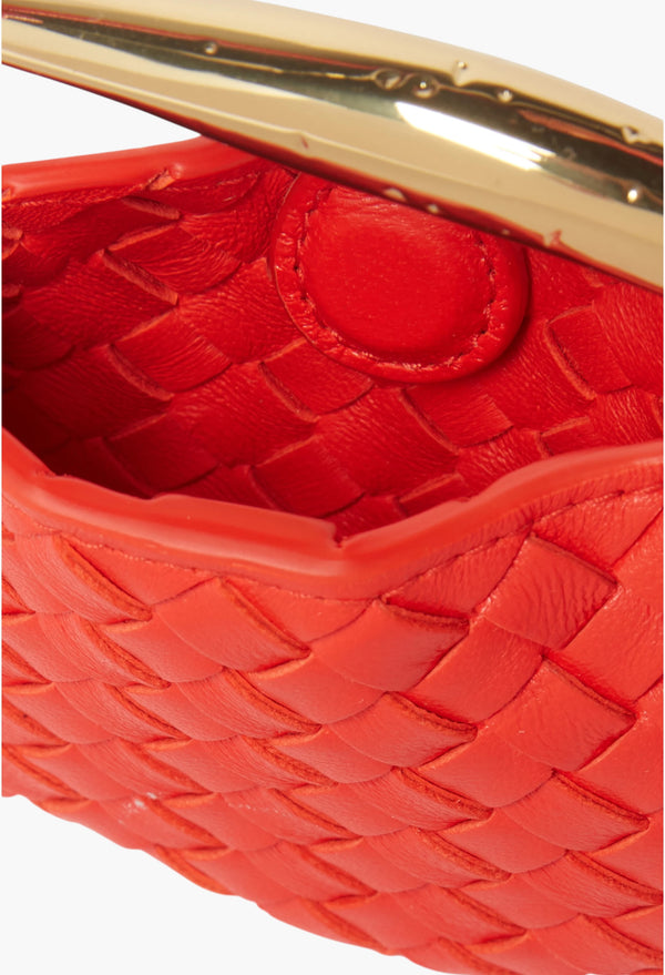 Red - Miniature Sardine Bag in Intrecciato Leather