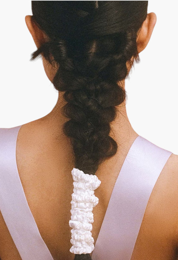 White - Slip Pure Silk Skinny Scrunchies
