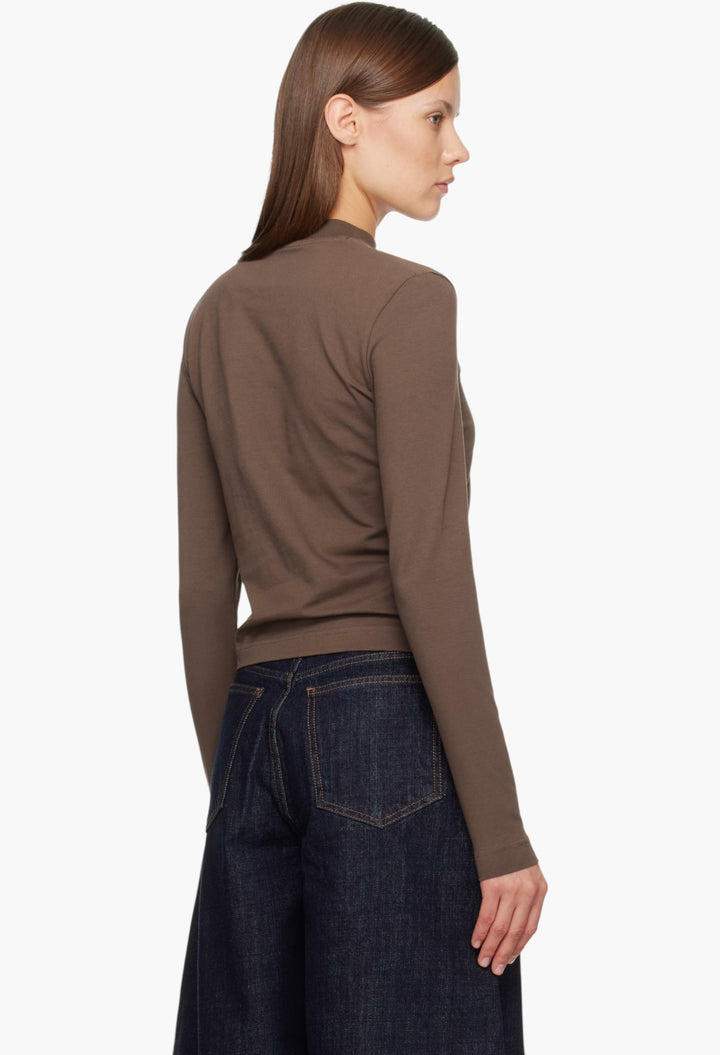 Brown 'The Gros Grain' Long-Sleeve T-Shirt - GLAM MODA