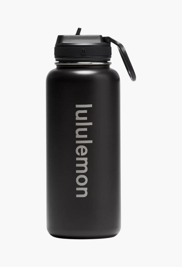 Black - Back to Life Sport Bottle 32oz Straw Lid