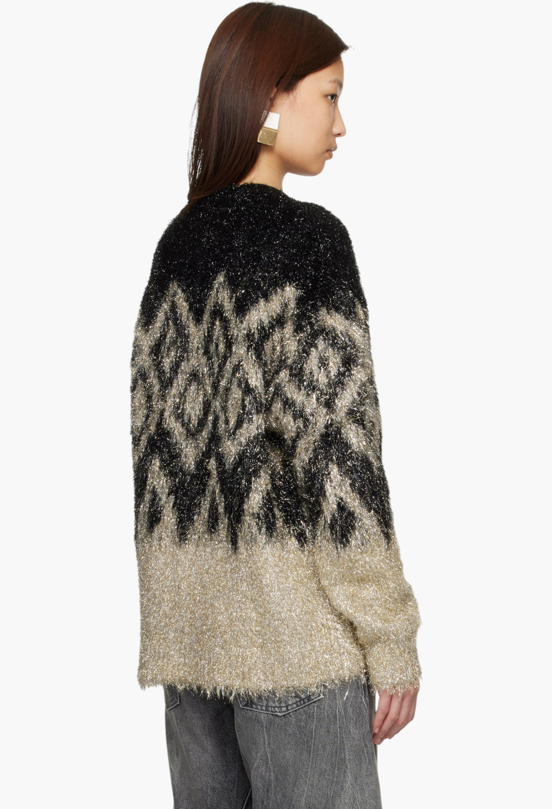Black Metallic Knit Sweater - GLAM MODA