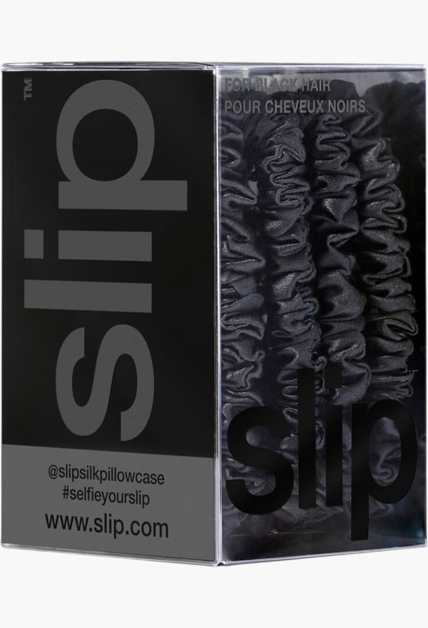 Black - Slip Pure Silk Skinny Scrunchies
