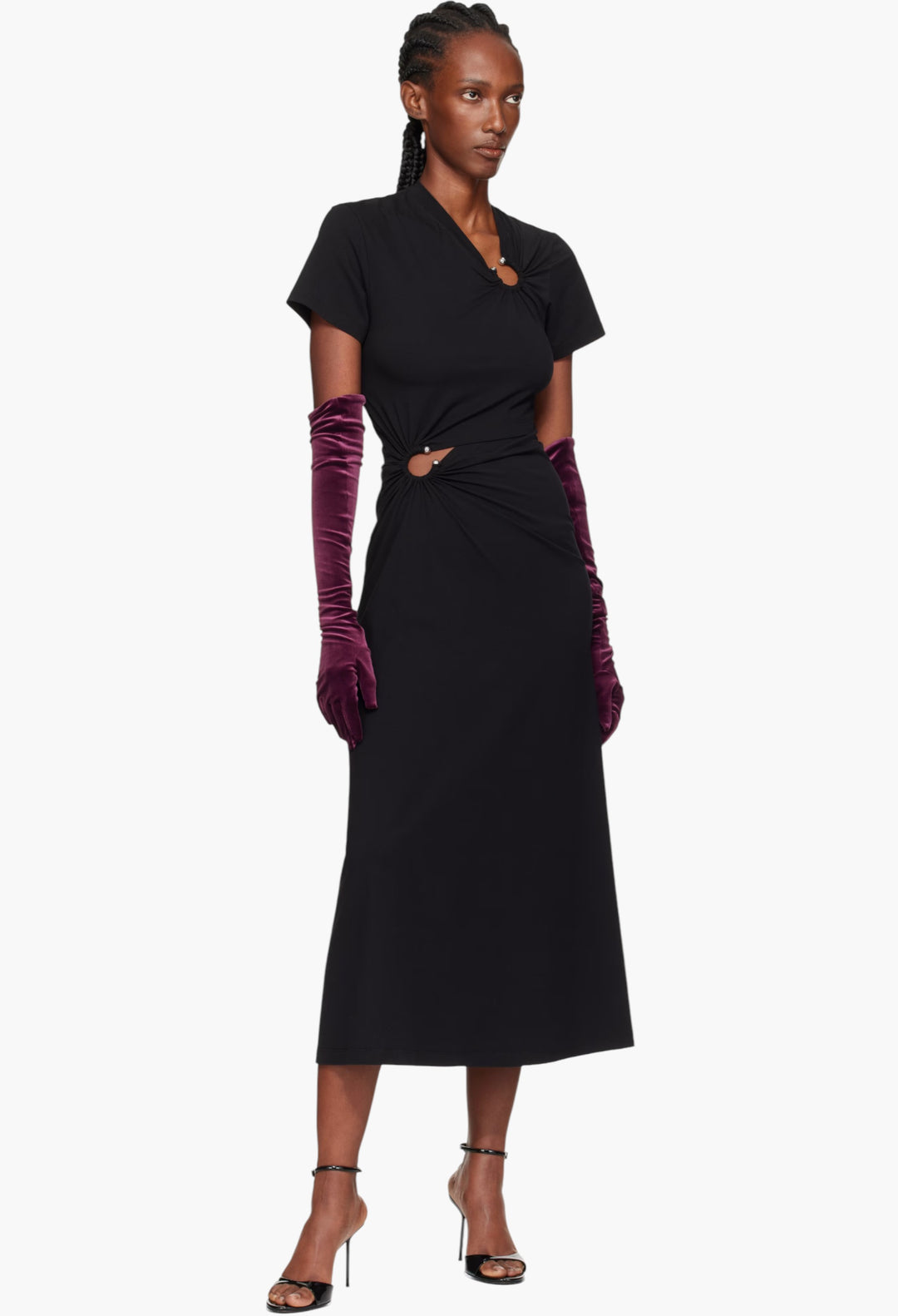 Burgundy Velour Gloves - GLAM MODA