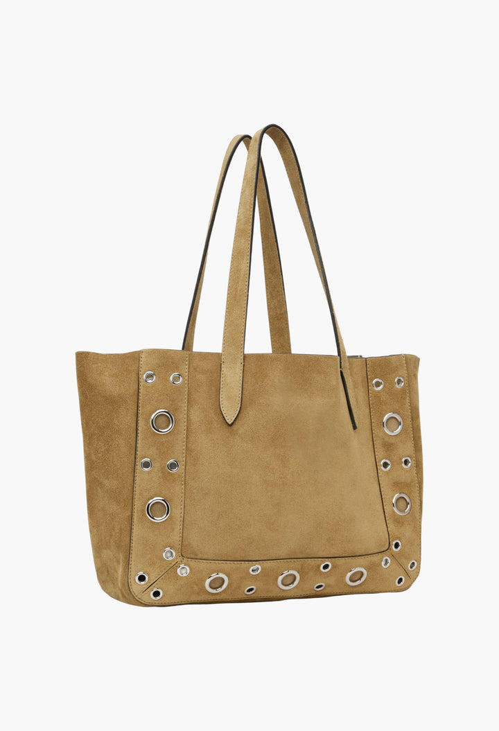 Tan Medium Nellcôte Suede Tote - GLAM MODA