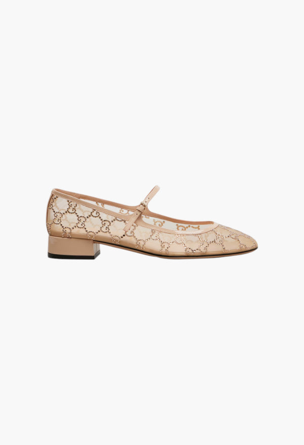 Charline GG mesh Mary Jane flats