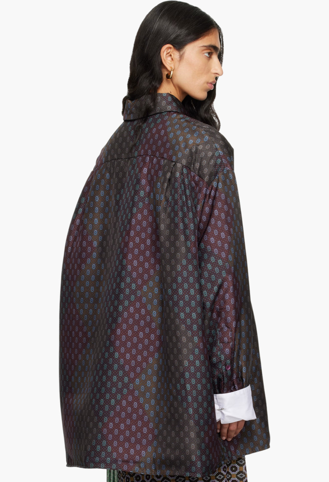 Burgundy Printed Jacket - GLAM MODA