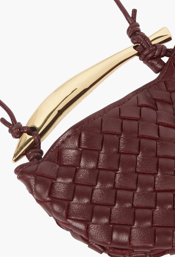 Burgundy - Miniature Sardine Bag in Intrecciato Leather