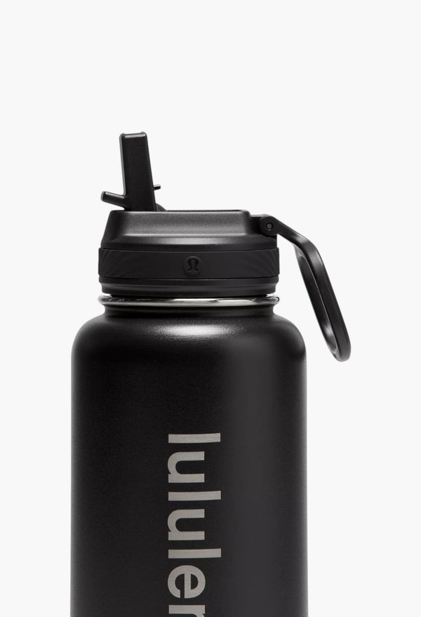 Black - Back to Life Sport Bottle 32oz Straw Lid