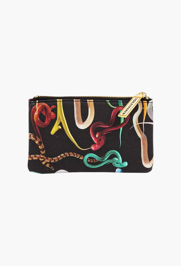 Seletti Wears Toiletpaper Snake-Print Faux-Leather Case 15cm X 9cm