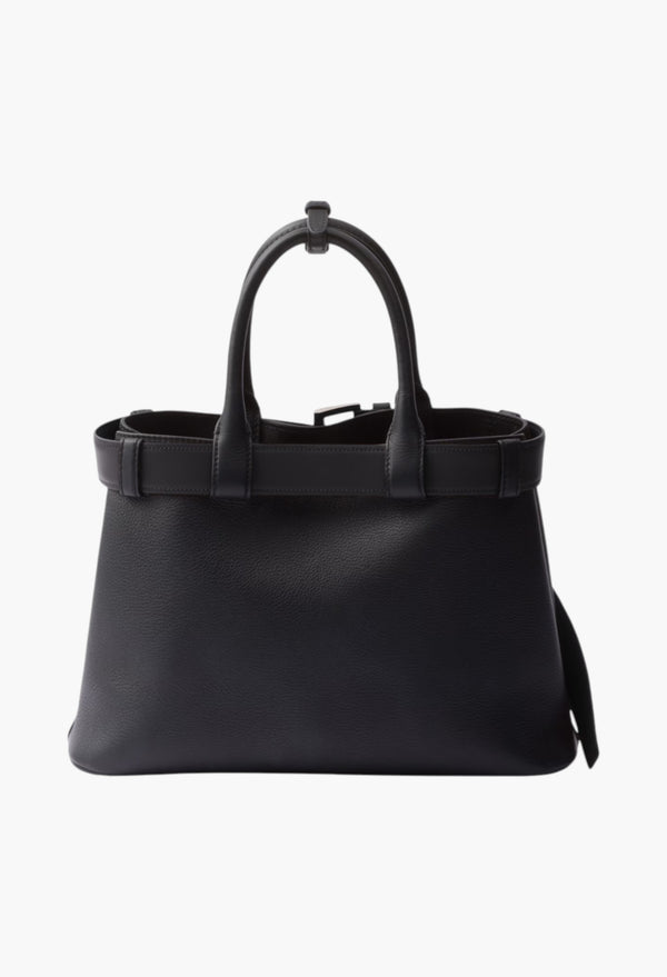 Black - Prada Buckle Small Leather Handbag With Belt
