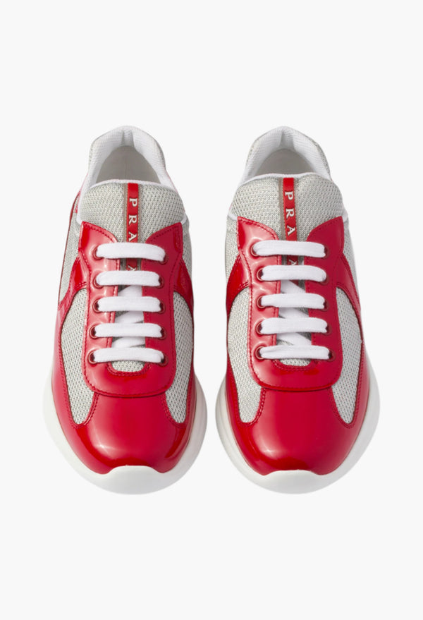 Red - Prada America's Cup Biker Fabric Sneakers