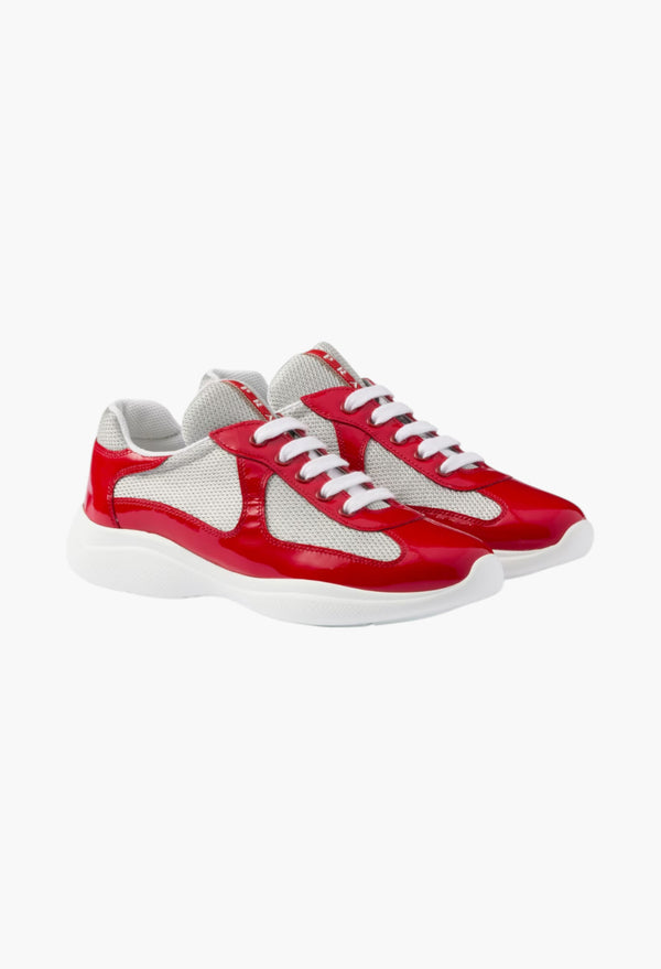 Red - Prada America's Cup Biker Fabric Sneakers