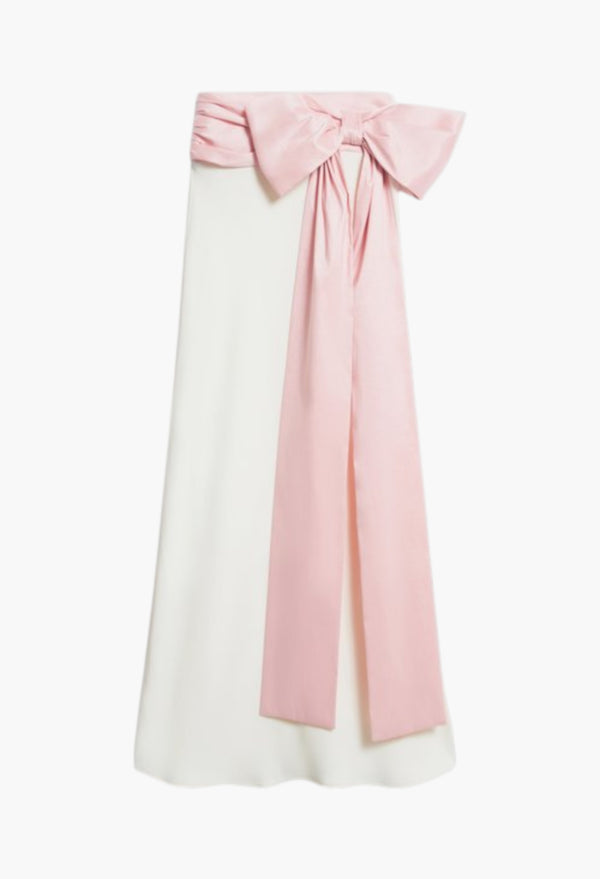 White - Skirt With A Voluminous Bow