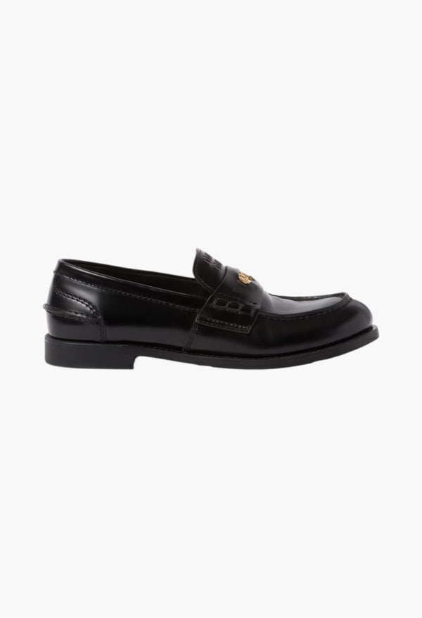 Black - Brushed Leather Penny Loafers