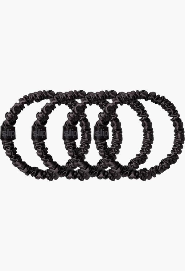 Black - Slip Pure Silk Skinny Scrunchies