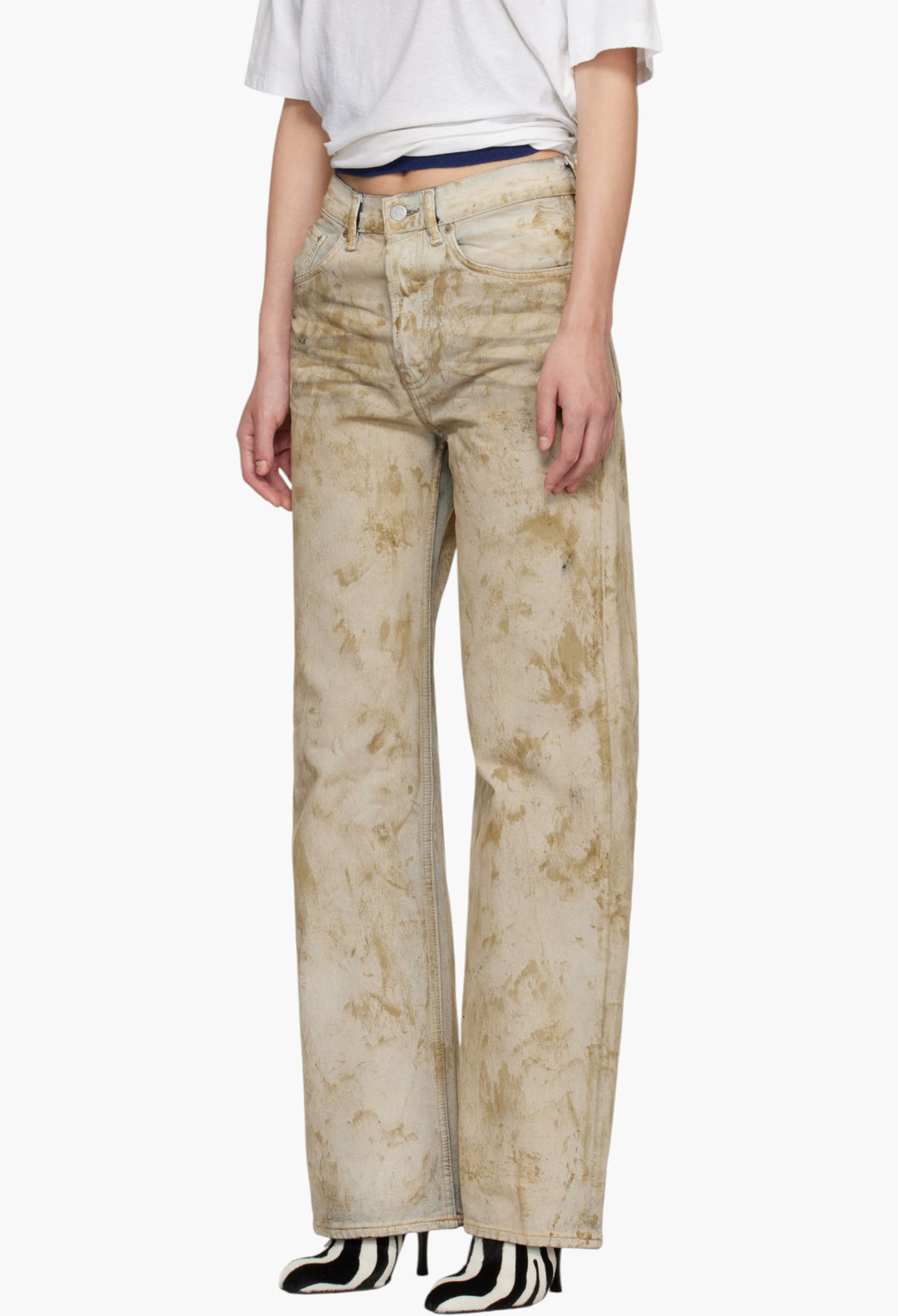 Beige 2021F Regular Fit Jeans - GLAM MODA