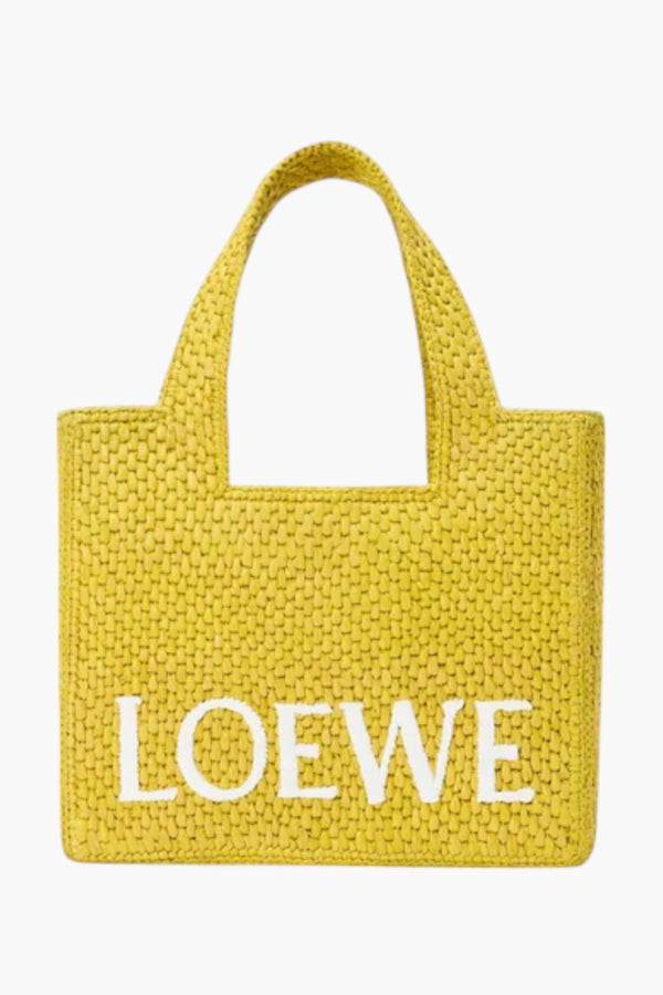 Small LOEWE Font Tote in Raffia