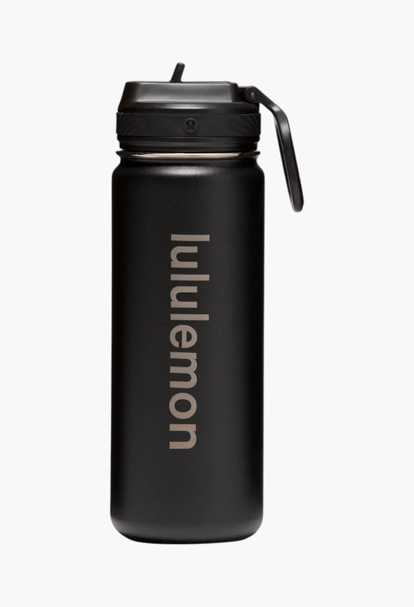 Black - Back to Life Sport Bottle 18oz Straw Lid