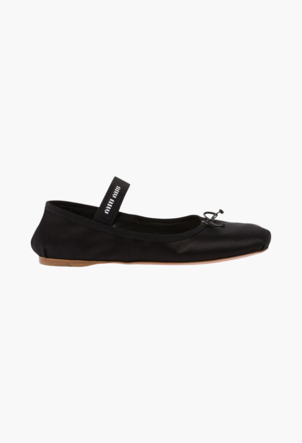 Black - Satin Ballerinas