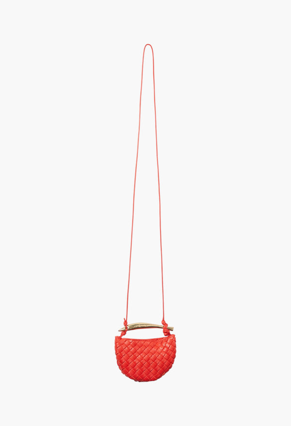Red - Miniature Sardine Bag in Intrecciato Leather