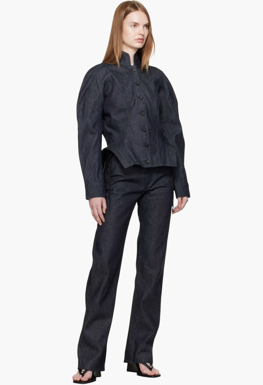 Indigo Sculptural Denim Jacket - GLAM MODA