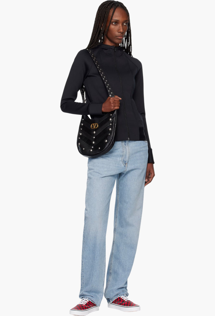 Black Boho Small Nappa Leather Tote - GLAM MODA