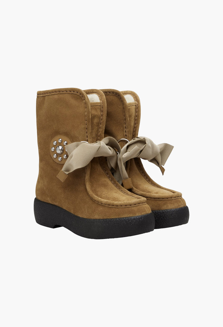 Brown Suede Winter Boots - GLAM MODA