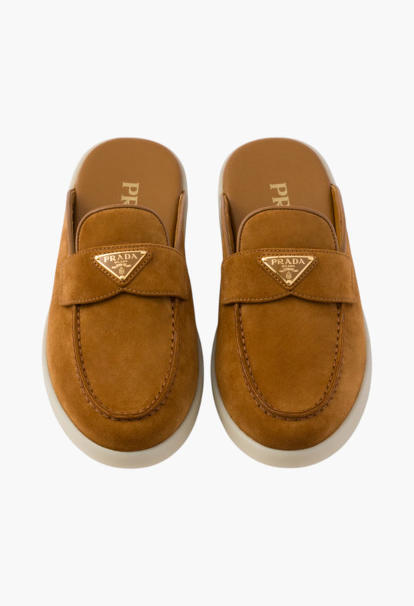 Cognac - Suede Mules