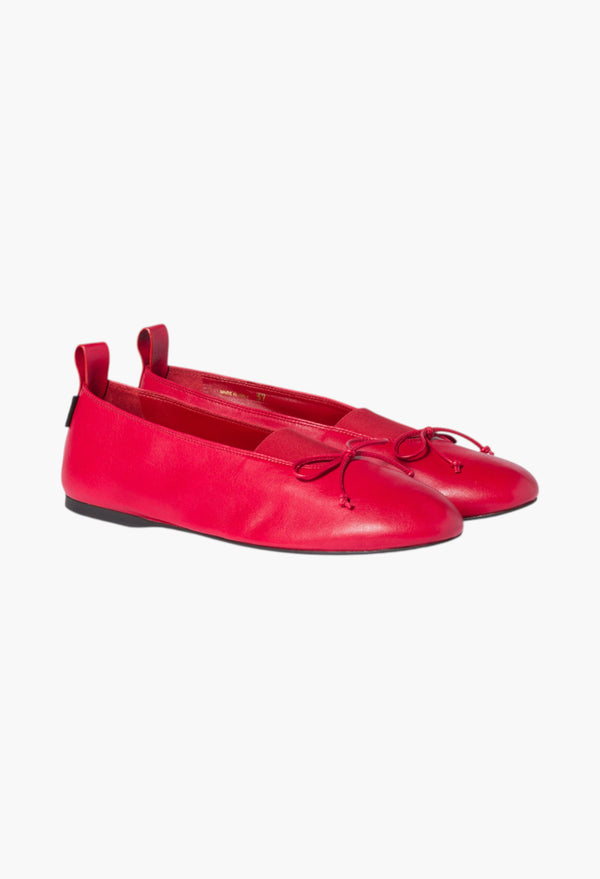 Red - Élan Nappa Leather Ballerinas