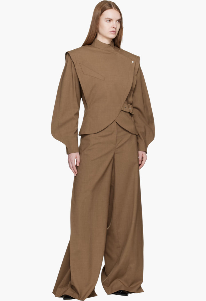 Brown Super Fine Mela Trousers - GLAM MODA