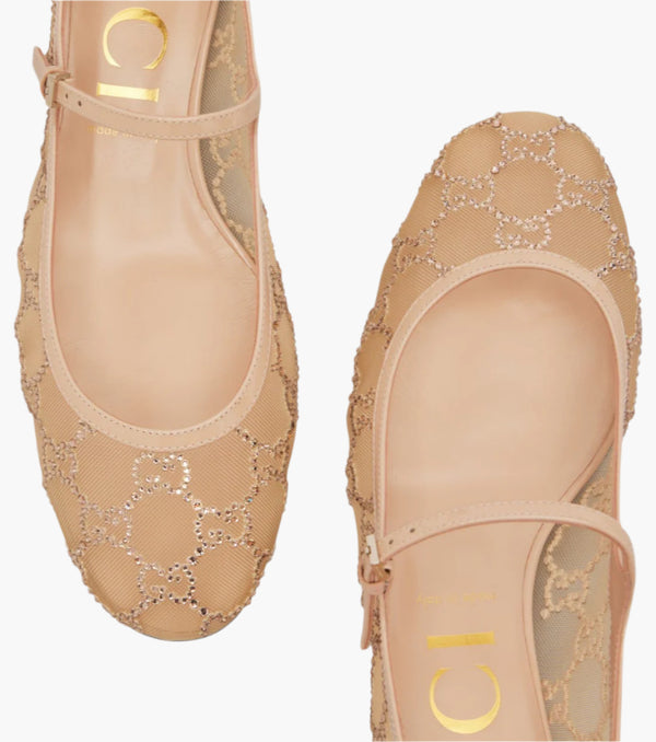 Charline GG mesh Mary Jane flats