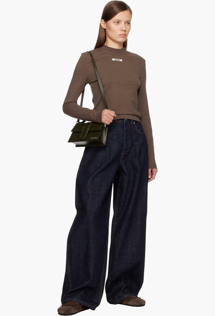 Brown 'The Gros Grain' Long-Sleeve T-Shirt - GLAM MODA