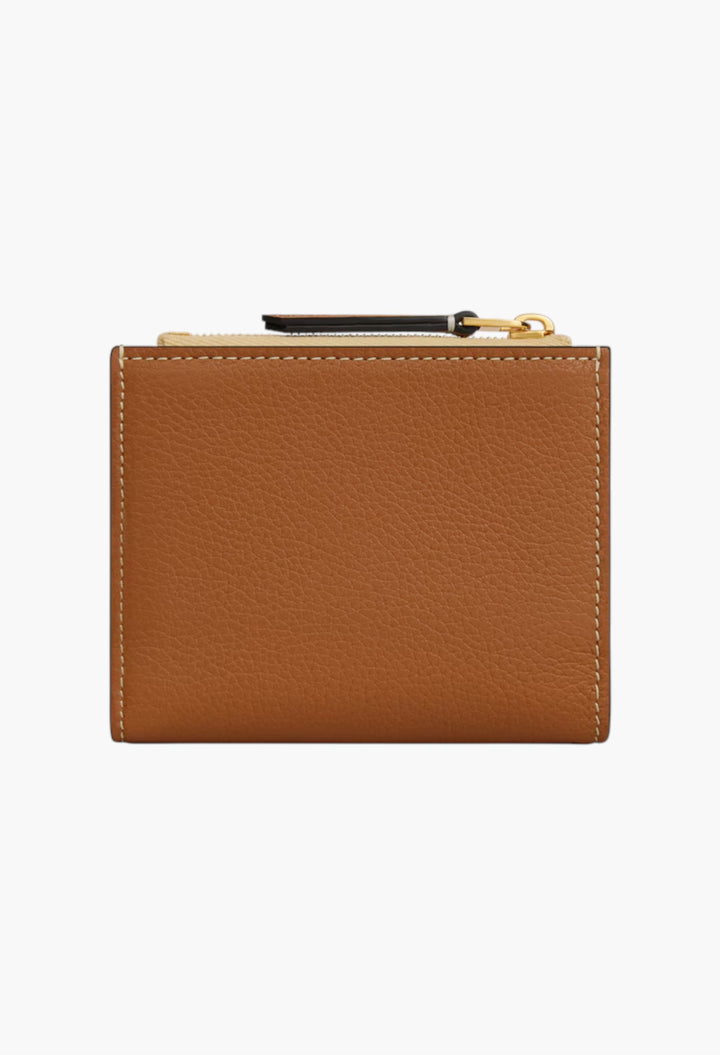 Compact Wallet In Supple Grained Calfskin - GLAM MODA