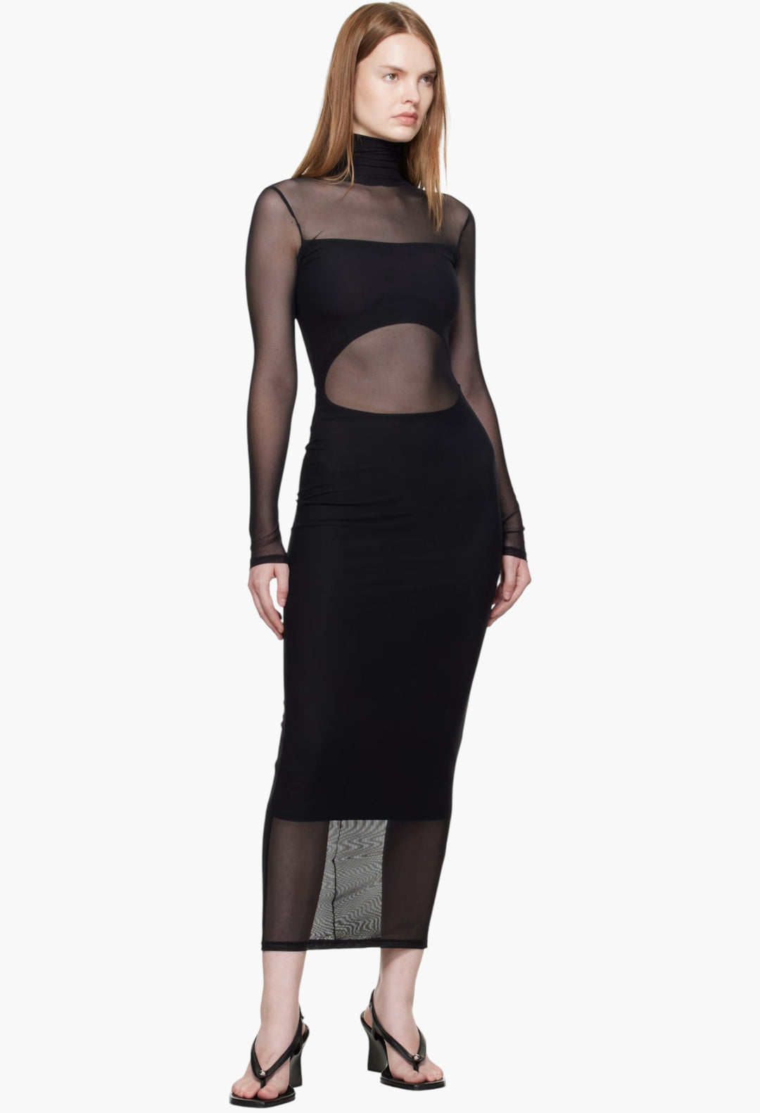 Black Illusion Midi Dress – Elegant & Chic – GLAM MODA