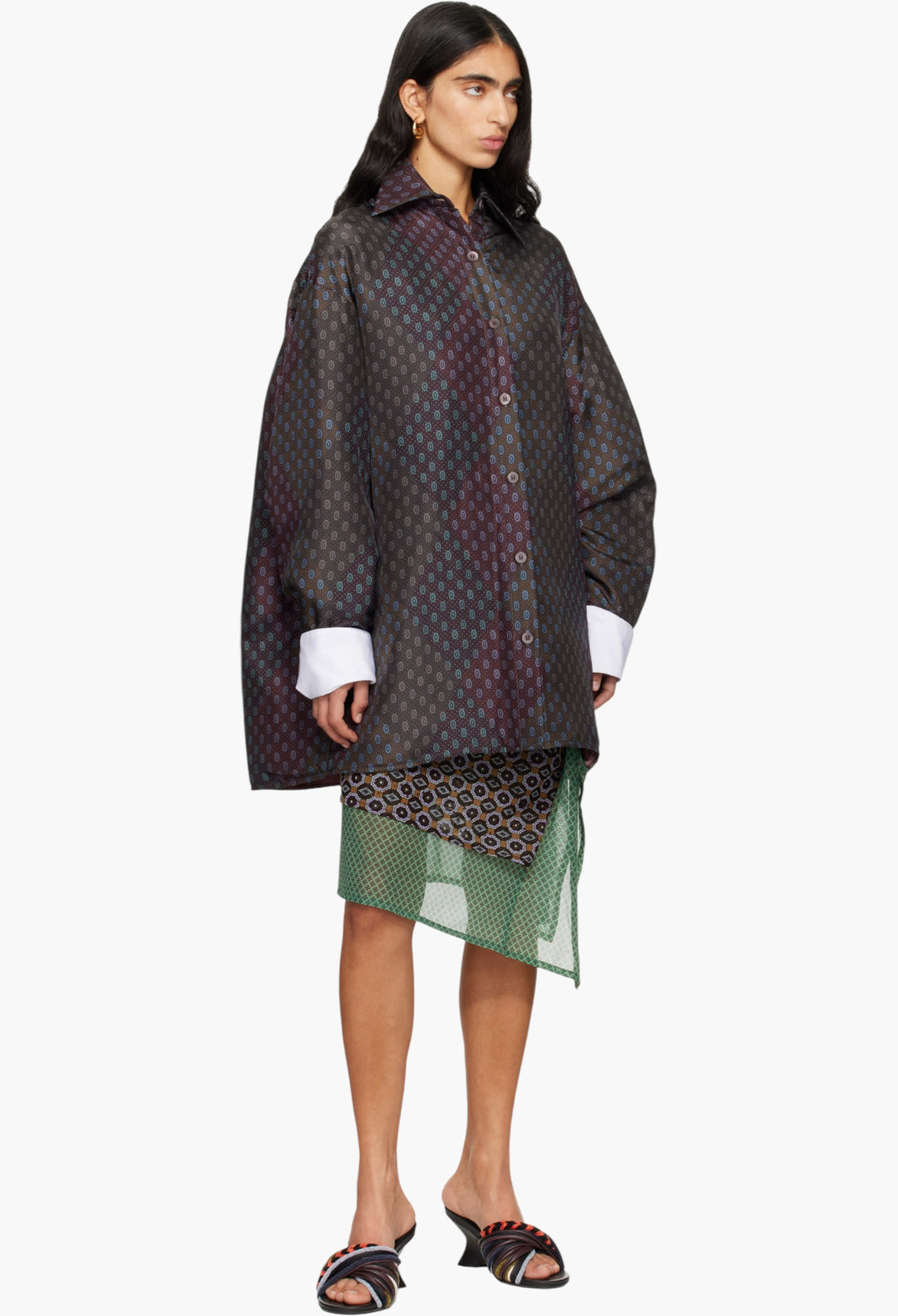 Burgundy Printed Jacket - GLAM MODA