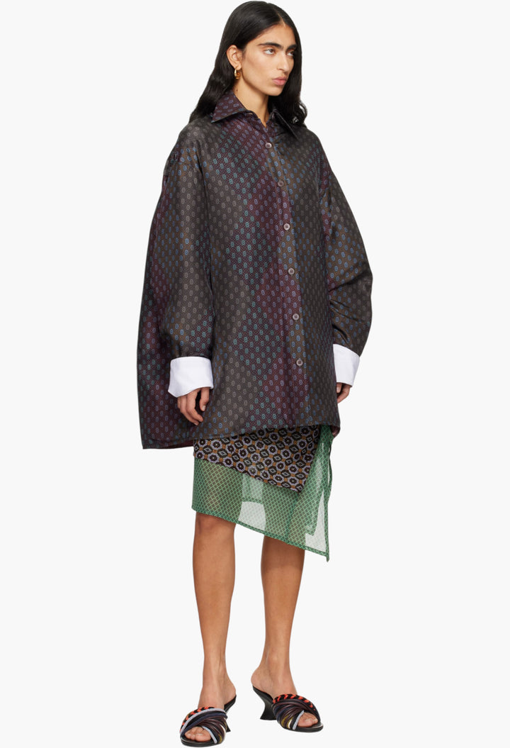 Burgundy Printed Jacket - GLAM MODA