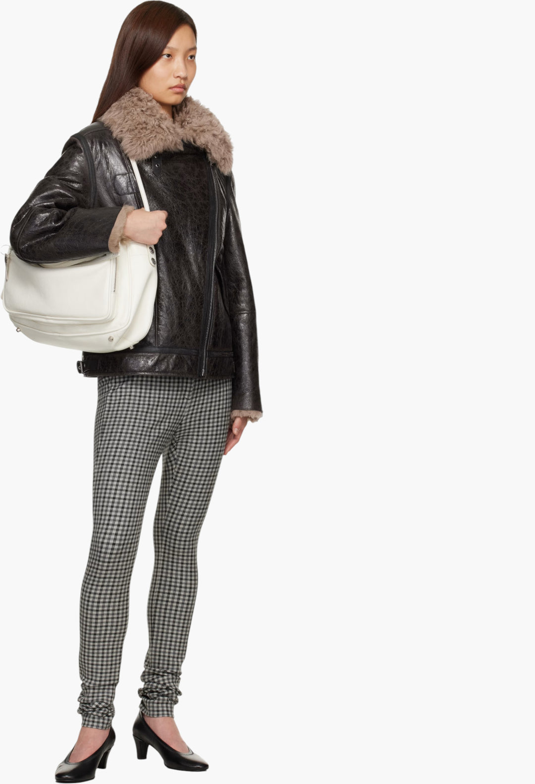 Brown Leather Shearling Jacket - GLAM MODA