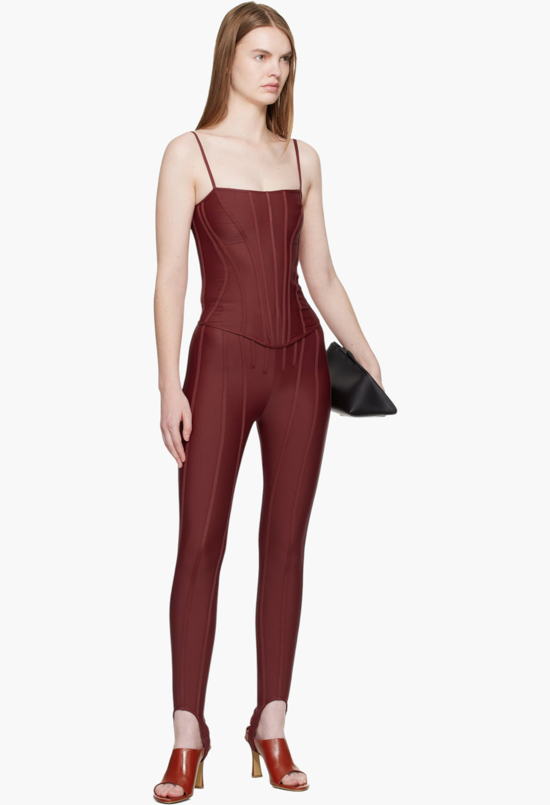 Exclusive Burgundy Corseted Leggings - GLAM MODA
