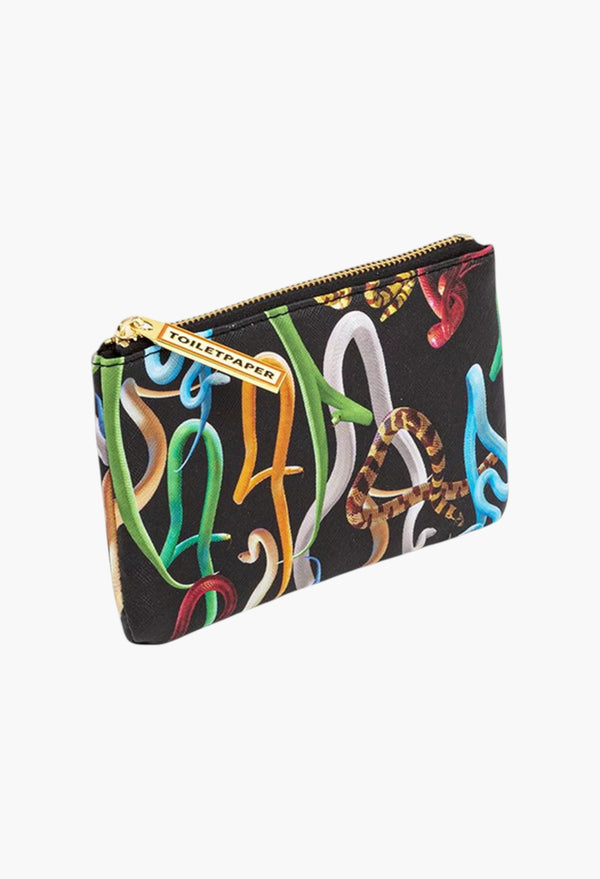 Seletti Wears Toiletpaper Snake-Print Faux-Leather Case 15cm X 9cm
