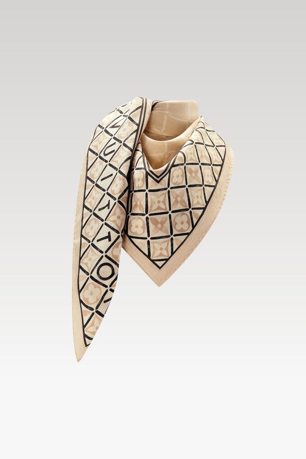 Monogram Flower Tile Shawl