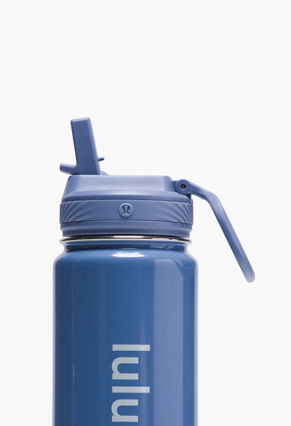 Washed Denim/Starch Blue - Back to Life Sport Bottle 24oz Straw Lid Shine