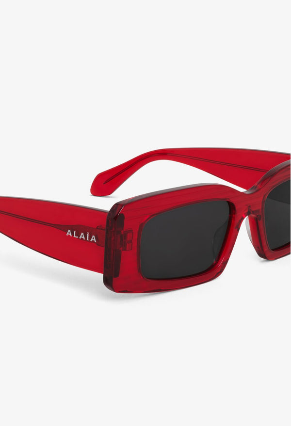 Red - Rectangular Sunglasses