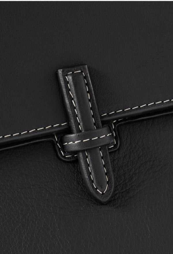 Black - Large Leather Clutch