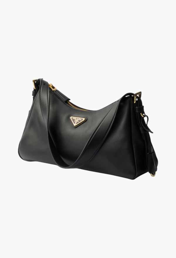 Black - Prada Aimée Leather Shoulder Bag