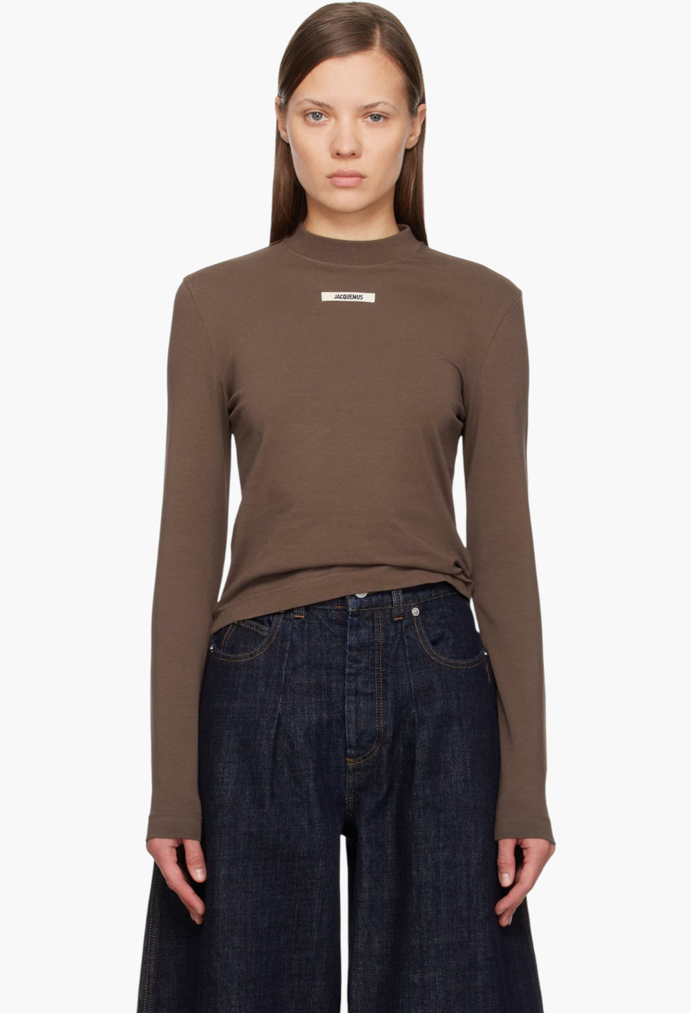 Brown 'The Gros Grain' Long-Sleeve T-Shirt - GLAM MODA