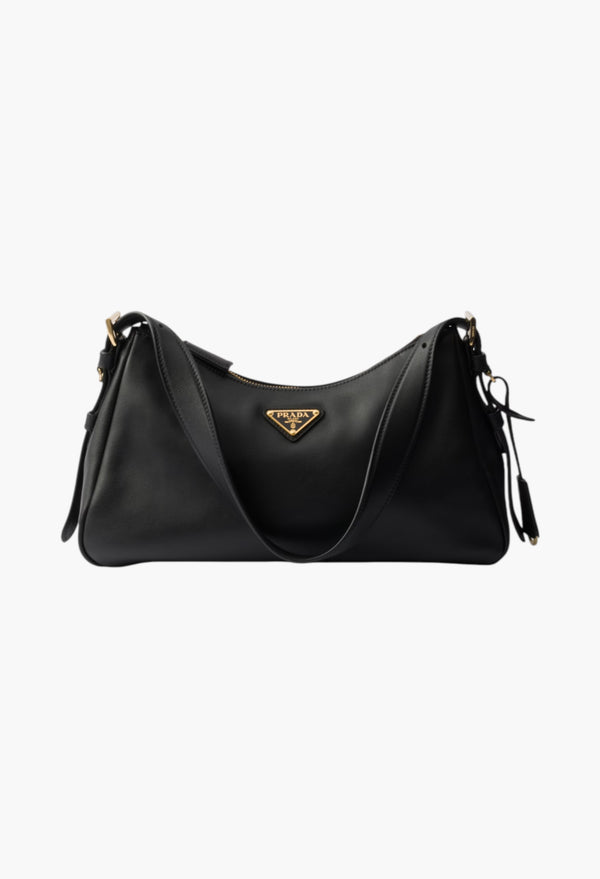 Black - Prada Aimée Leather Shoulder Bag