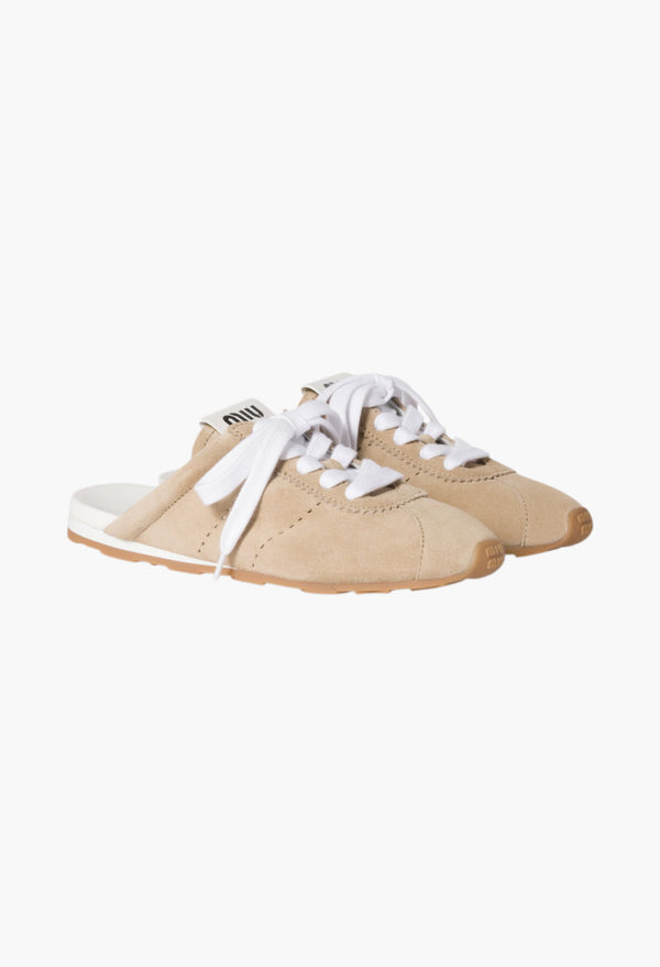 Desert Beige - Plume Suede Mules